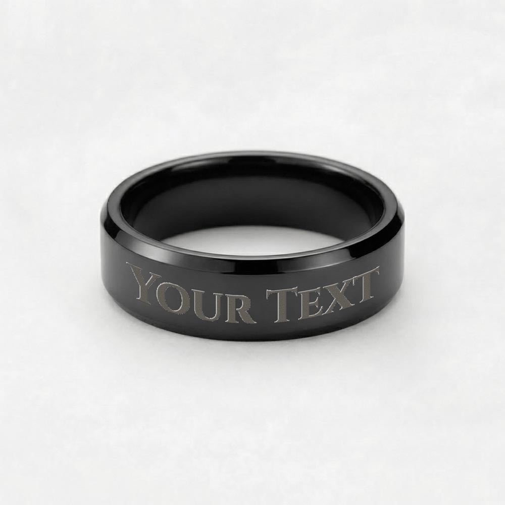 Create a meaningful keepsake with up to 25 custom characters engraved on this premium stainless steel ring. Perfect for names, initials, dates, or a special message that matters to you.