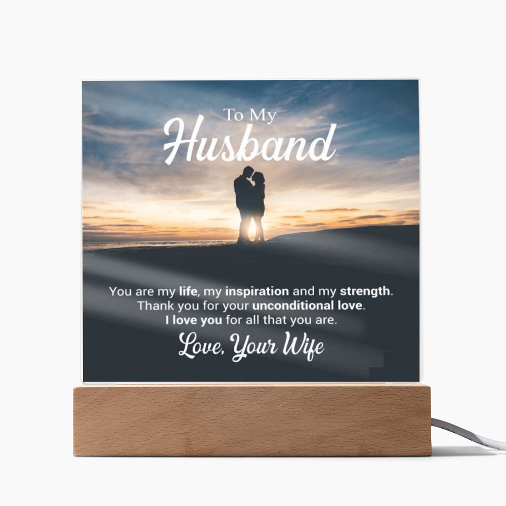 To My Husband Sunset Couple Quote – Anniversary Plaque