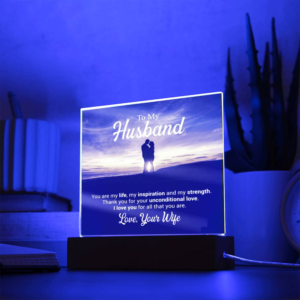 To My Husband Sunset Couple Quote – Anniversary Plaque