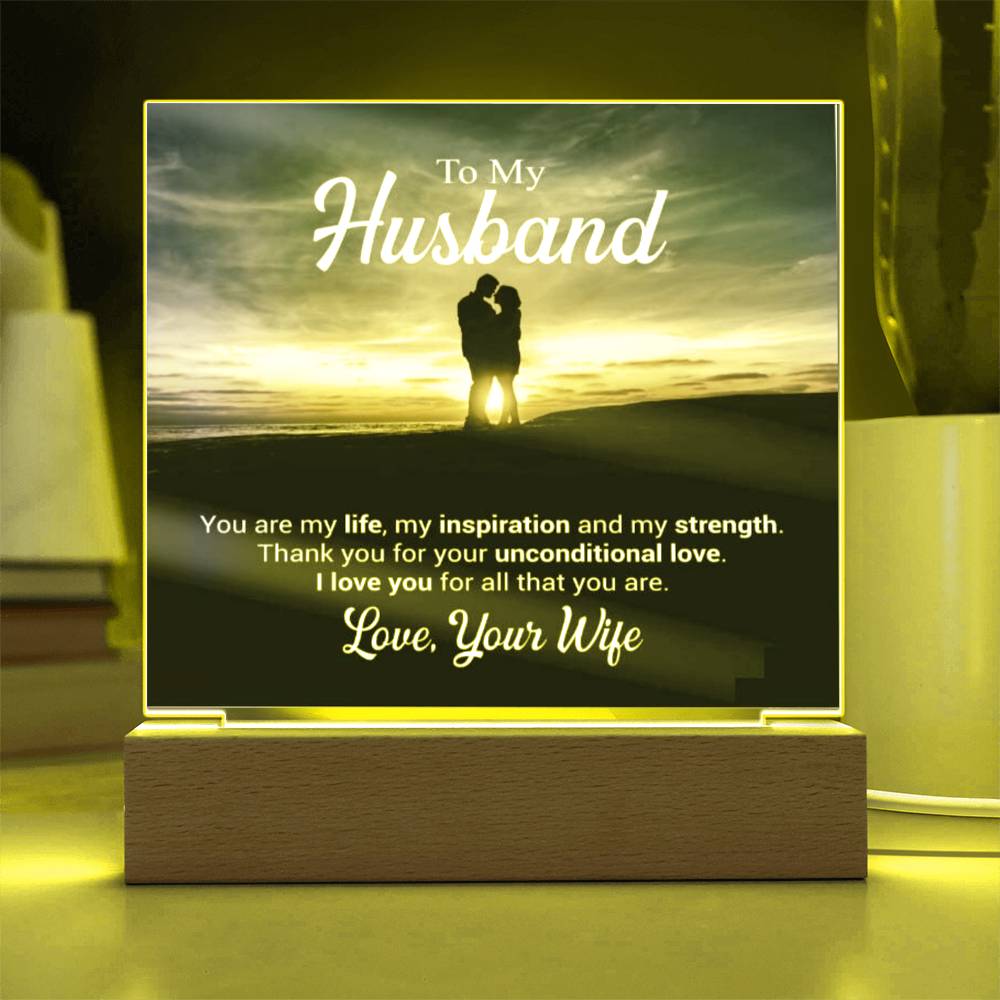 To My Husband Sunset Couple Quote – Anniversary Plaque