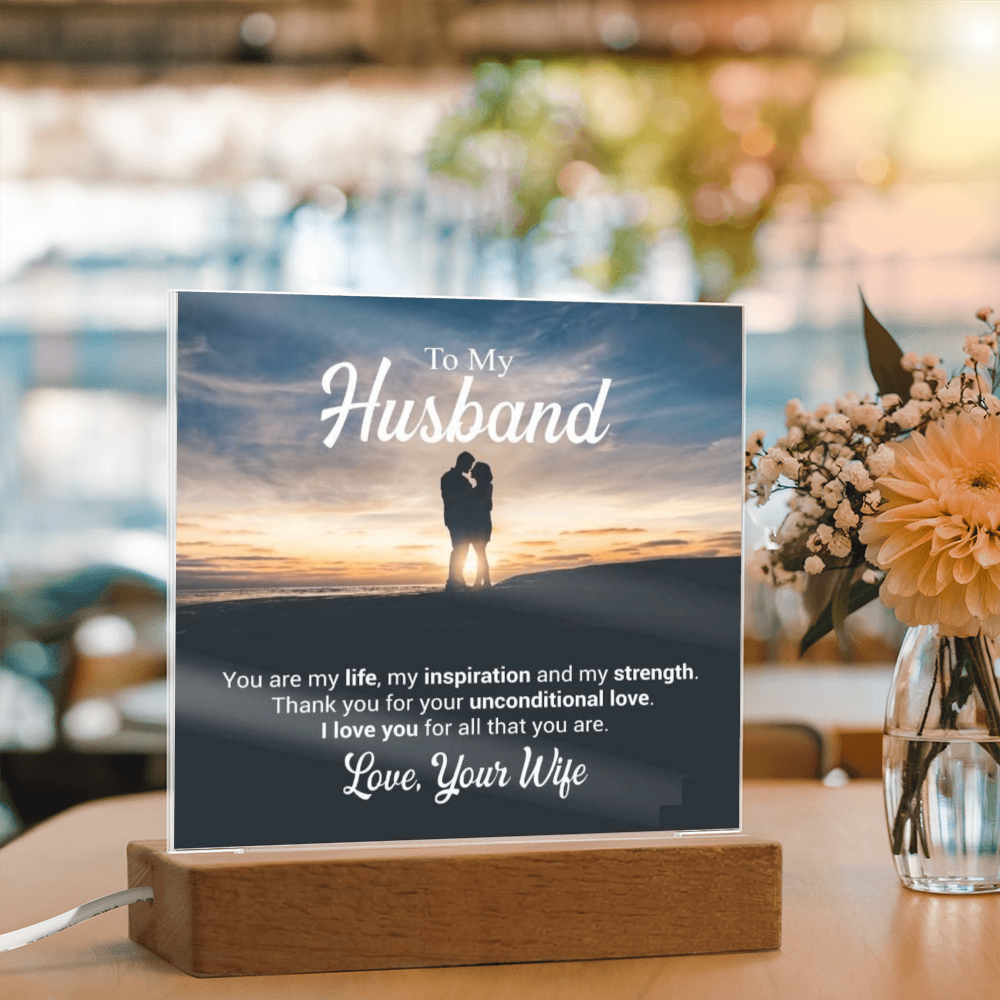 To My Husband Sunset Couple Quote – Anniversary Plaque