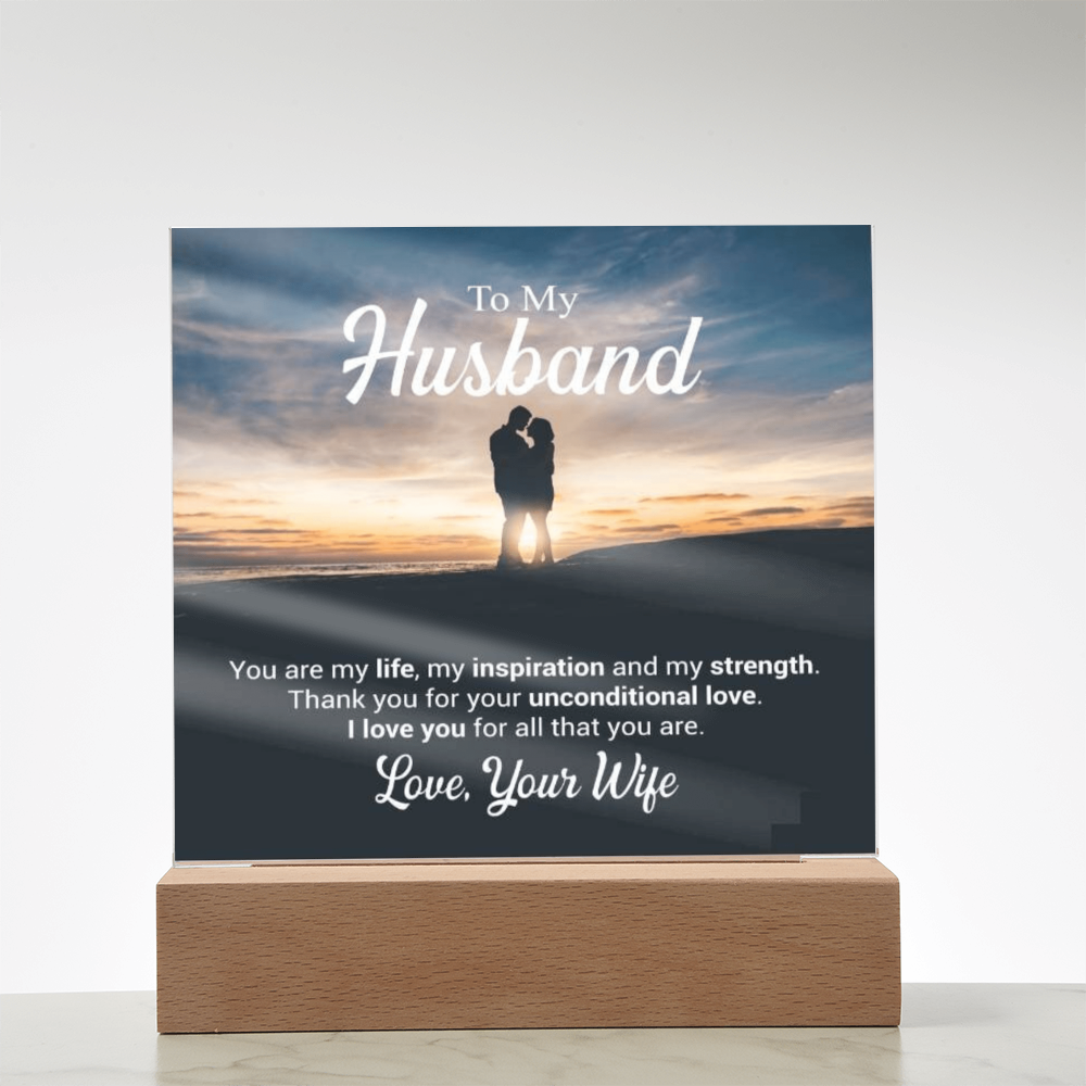 To My Husband Sunset Couple Quote – Anniversary Plaque