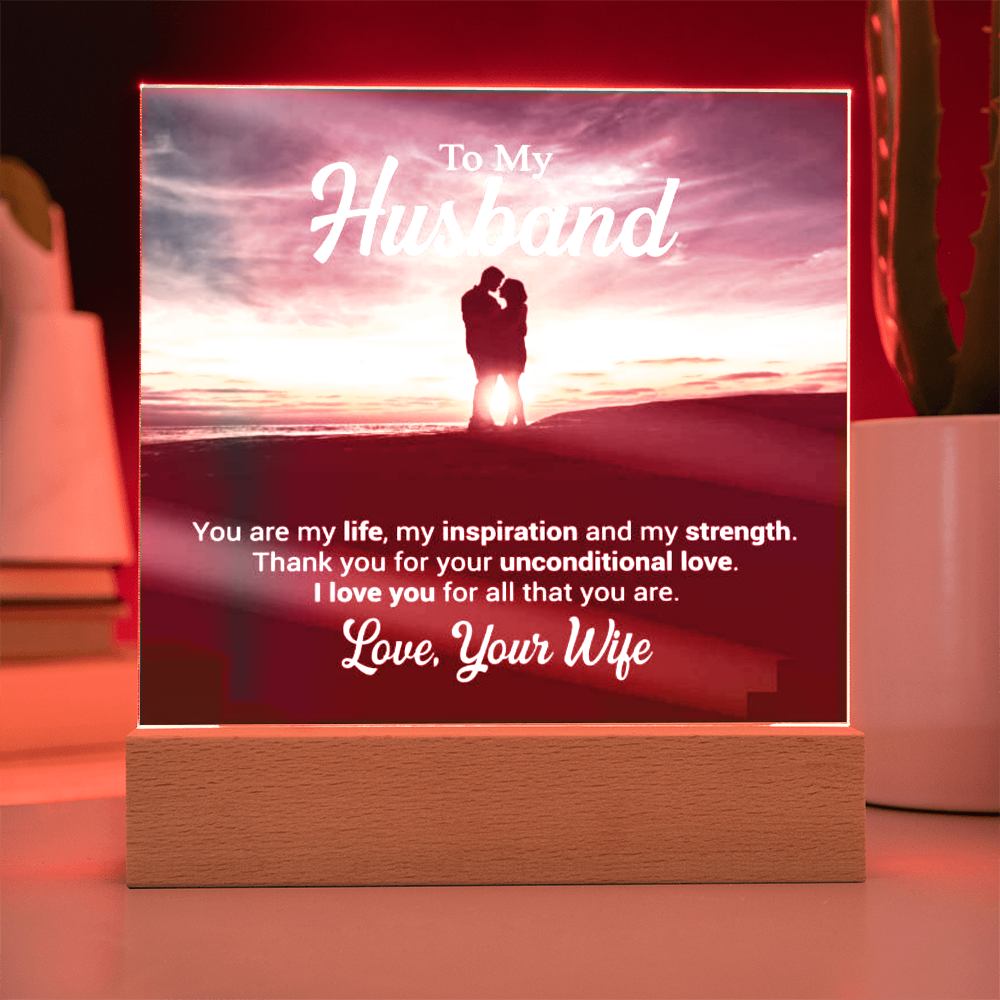 To My Husband Sunset Couple Quote – Anniversary Plaque